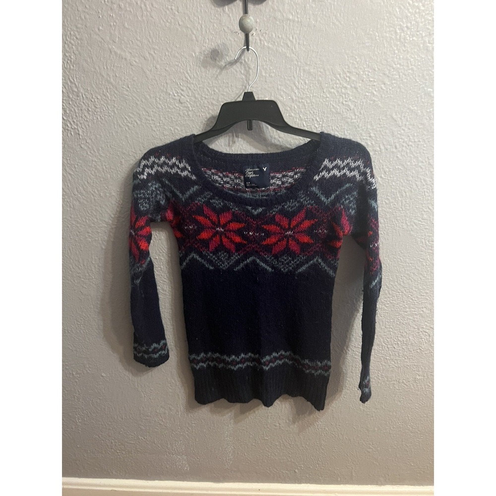 American Eagle Blue Tunic Sweater Womens Size Small Long Sleeve